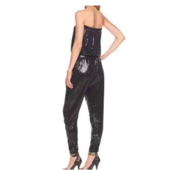 Michael Michael Kors XSmall Black Sequin Strapless Jumpsuit Cocktail NYE Party - Picture 14 of 14